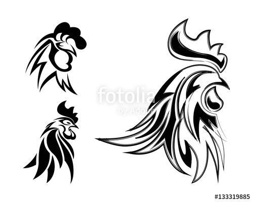 Black and White Rooster Logo - Abstract Black And White Rooster Head Symbol Logo Stock image