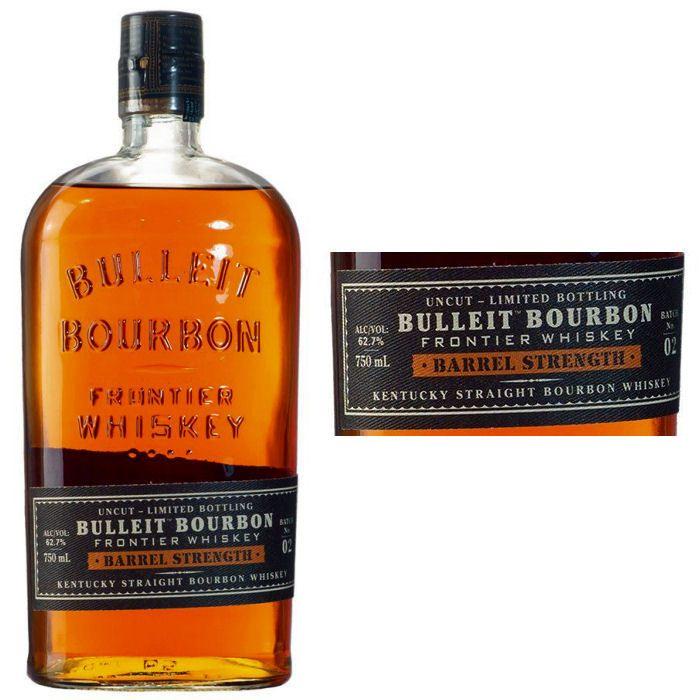 Bulleit Whiskey Logo - Bulleit Bourbon Barrel Strength Frontier Whiskey 750ml