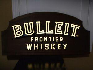 Bulleit Whiskey Logo - BULLEIT FRONTIER WHISKEY BOURBON LED BAR SIGN MAN CAVE WHISKY LIGHT ...