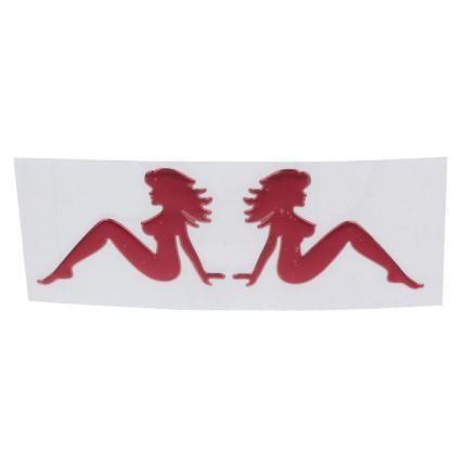 Two Women Back to Back Logo - Buy DIY Decorative Car Sticker Red Plastic With Two Back To Back