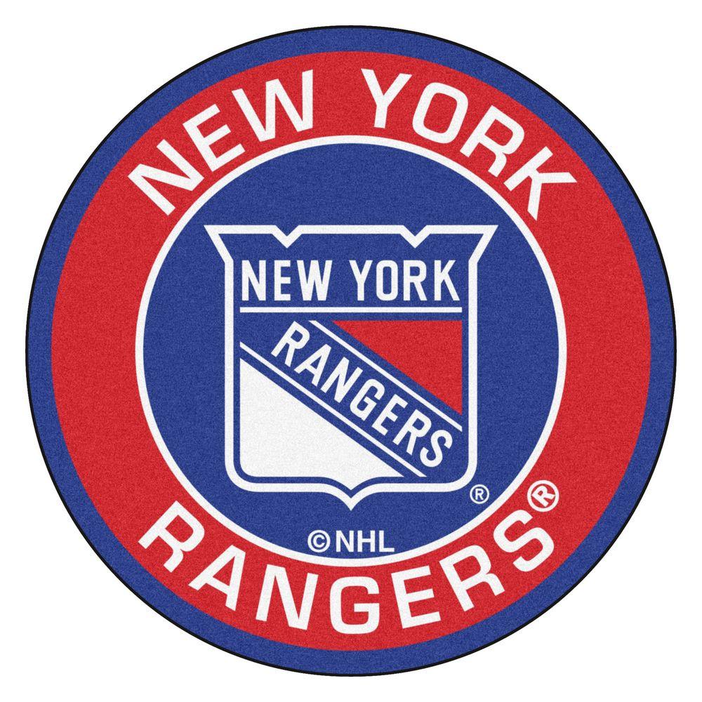 New York Rangers Logo - FANMATS NHL New York Rangers Red 2 ft. x 2 ft. Round Area Rug-18880 ...