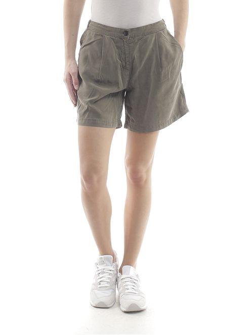 Two Women Back to Back Logo - WOOLRICH Women Trousers GREEM SHORTS WITH TWO FRONT POCKETS ON THE