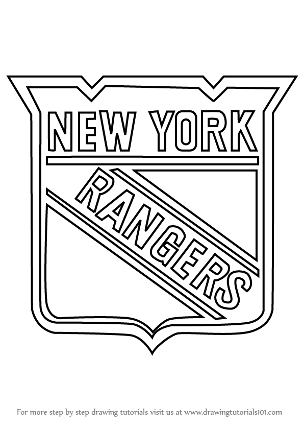 New York Rangers Logo - Learn How to Draw New York Rangers Logo (NHL) Step by Step : Drawing ...