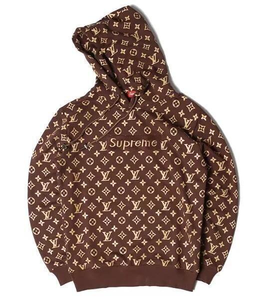 Supreme X Louis Vuitton Brown Logo - Supreme x Louis Vuitton Black/Brown Epi Hoodie | Clothes | Louis ...