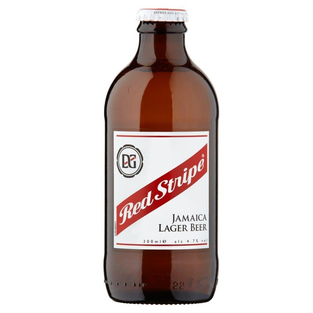 Jamaica Red Stripe Beer Logo - Red Stripe Premium Lager 24x 330ml Stubby Bottles - DrinkSupermarket