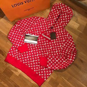 Supreme X Louis Vuitton Brown Logo - LOUIS VUITTON SUPREME BOX LOGO HOODIE 100% AUTHENTIC MONOGRAM L