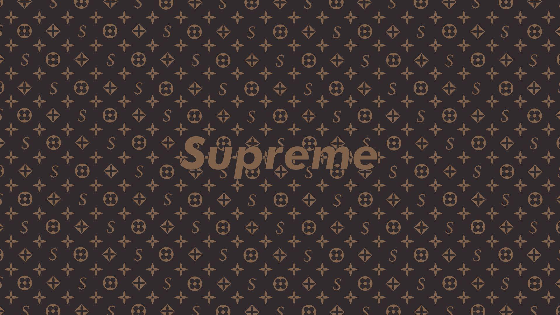 Supreme X Louis Vuitton Brown Logo - 21 Best Free Black Louis Vuitton Supreme Wallpapers - WallpaperAccess
