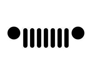 Black Jeep Grill Logo - Minimal JEEP GRILL Vinyl Decal Oracal Logo Symbol Car Vinyl Window ...