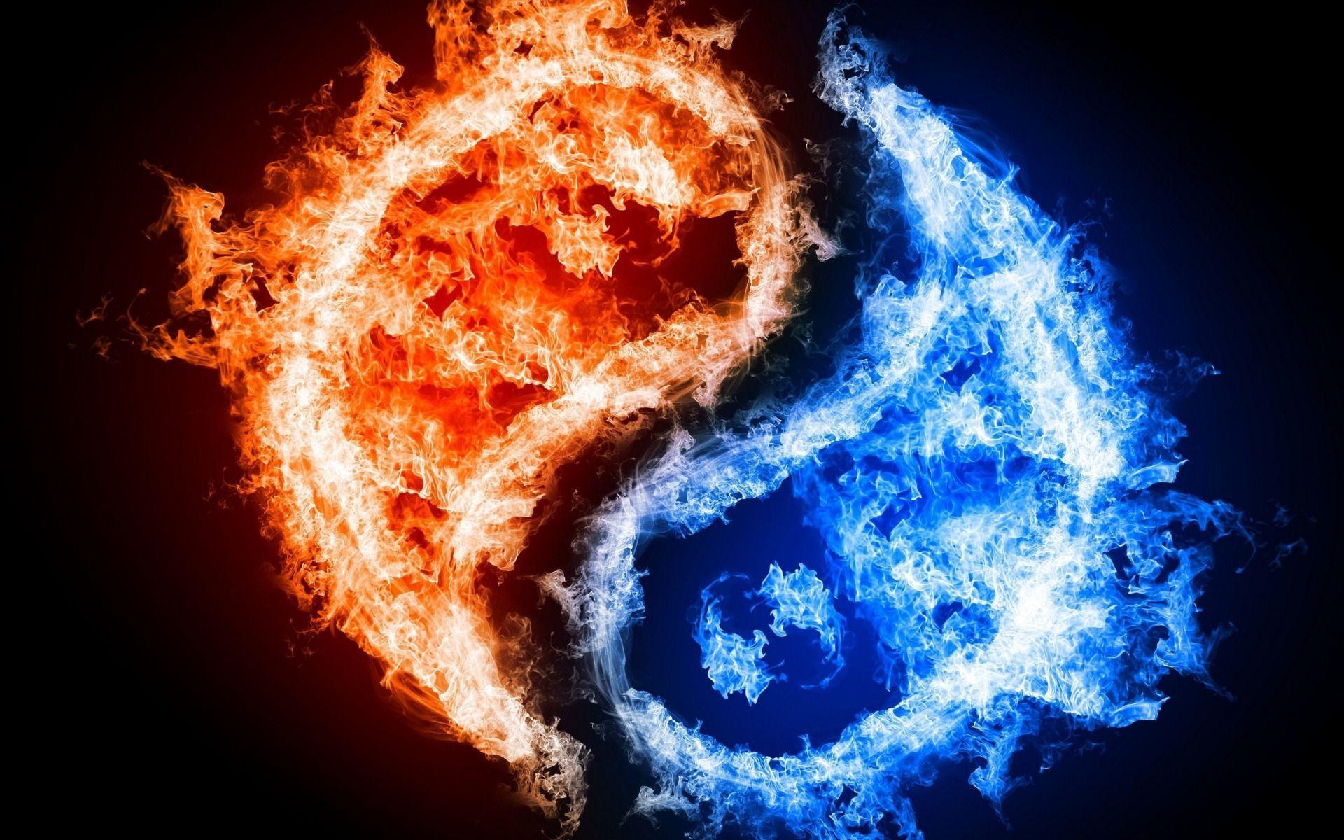 Cool Red and Blue Logo - Blue and Red Fire Wallpaper | Decorate Your Desktop | Pinterest ...