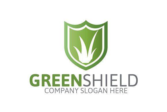 Green Shield with Company Logo - Green Shield Logo ~ Logo Templates ~ Creative Market