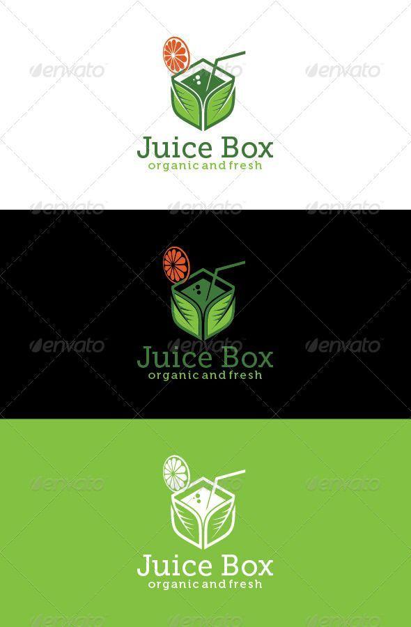 Company with Green Box Logo - Juice Box Logo. Vectors. Logo templates, Logo food, Logos