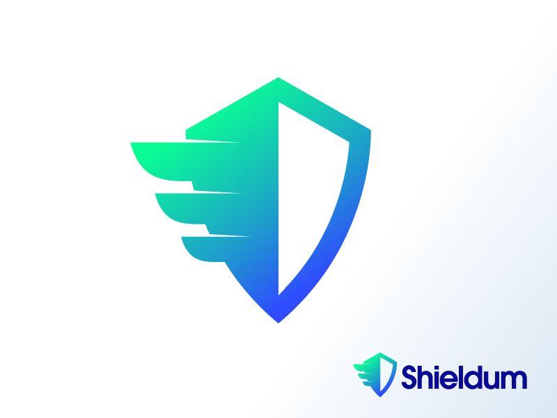 Green Shield with Company Logo - Security Company Logo Design