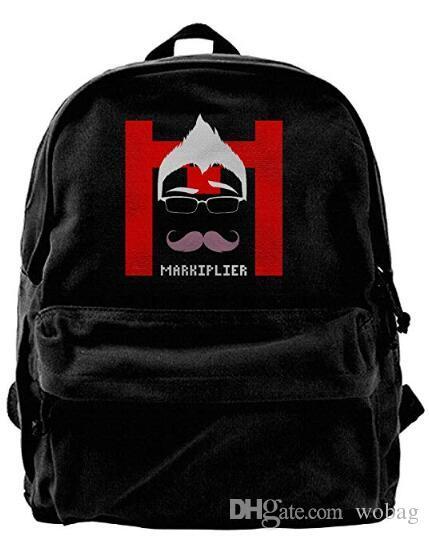 Markiplier Red and Black Logo - Markiplier Logo Fashion Canvas Shoulder Backpack Backpack For Men ...