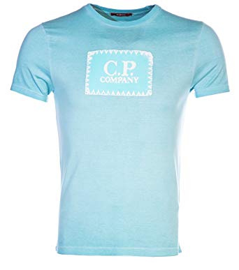 Company with Green Box Logo - CP Company Box Logo Dye T Shirt in Aqua S: Amazon.co.uk: Clothing