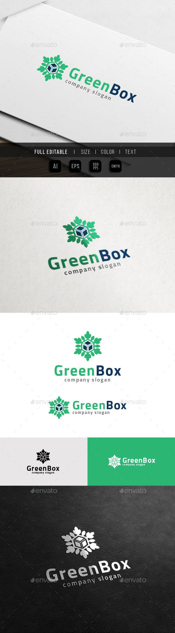 Company with Green Box Logo - Green Box - Eco leaf Cube Logo by yip87 | GraphicRiver