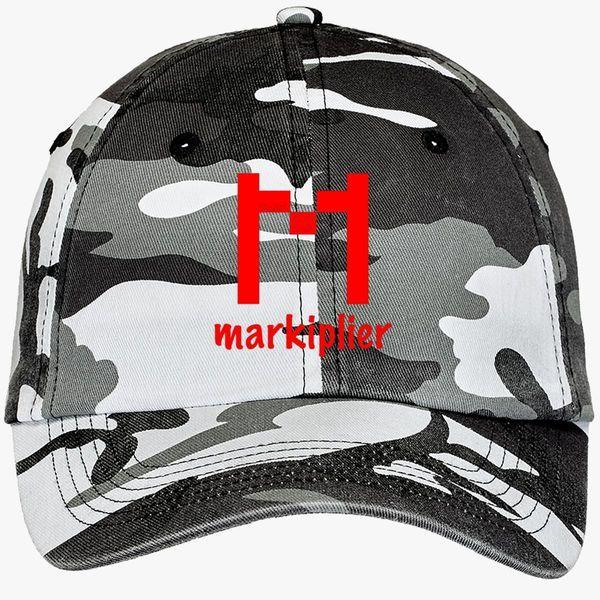 Markiplier Red and Black Logo - Markiplier Logo Camouflage Cotton Twill Cap (Embroidered)