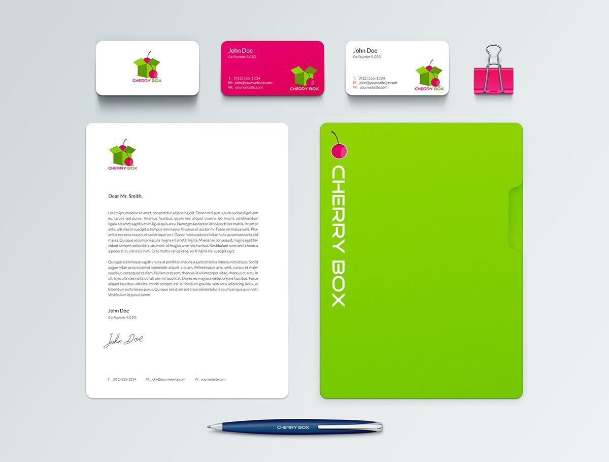 Company with Green Box Logo - Cherry Box - Logo Design