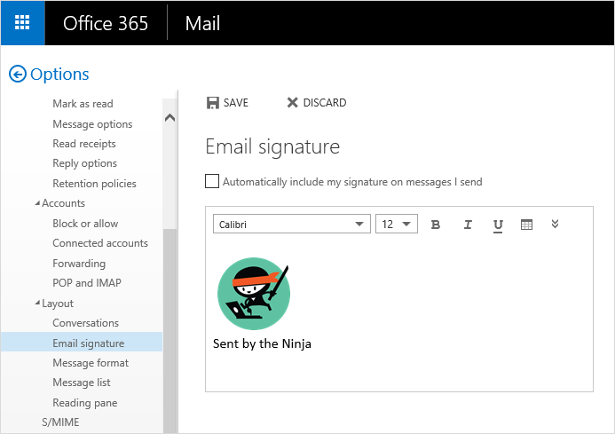 Outlook 2016 Logo - How to Add an Image to Your Email Signature in the Outlook Web App ...