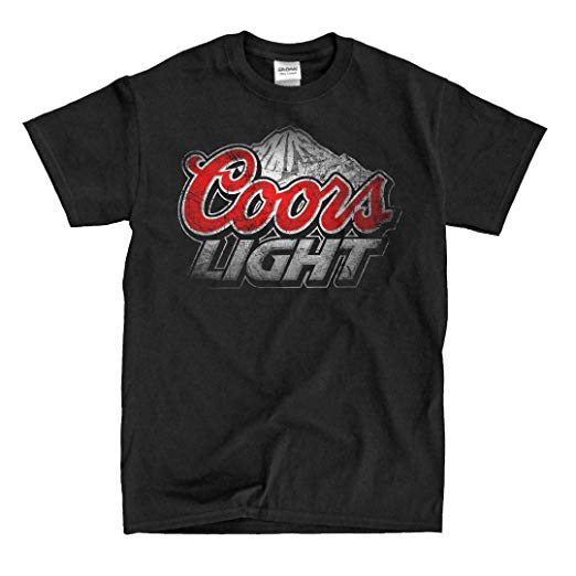 Black Coors Light Logo - Coors Light Beer - Vintage Black T-Shirt | Amazon.com