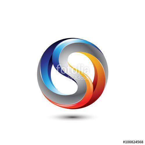 3D Letter S Logo - Abstract Letter S 3D Logo