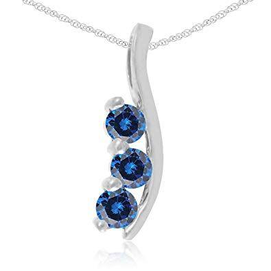 Blue Diamond Curved Logo - Amazon.com: 0.75 Carat Blue Diamond Curved Pendant In 14K White Gold ...