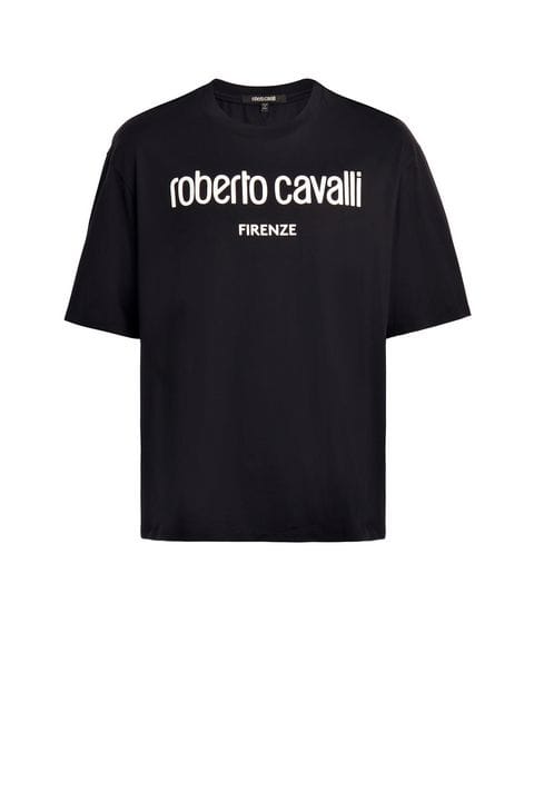 Roberto Cavalli Logo - Black logo T-shirt | Roberto Cavalli T-Shirts | robertocavalli.com