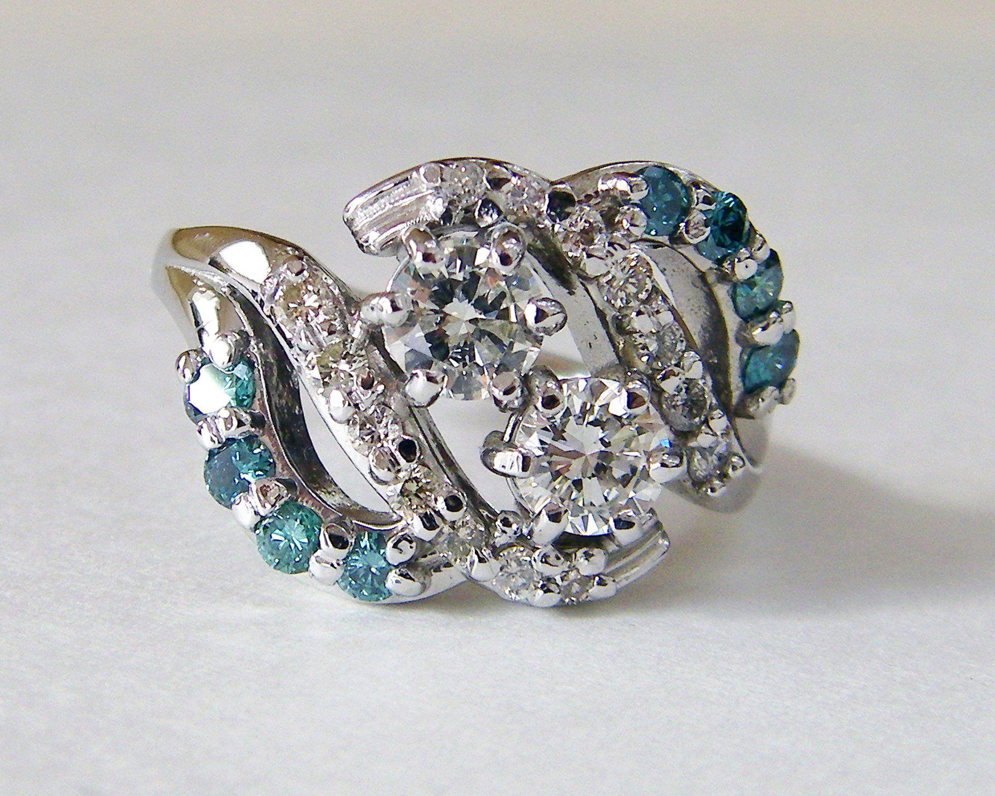 Blue Diamond Curved Logo - Blue Diamond Redesigned Ring