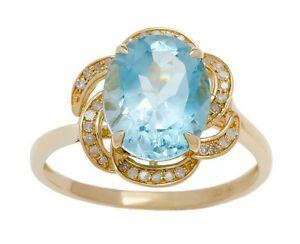 Blue Diamond Curved Logo - 10k Yellow Gold 3.16ct Oval Blue Topaz and Pave Curved Halo Diamond ...