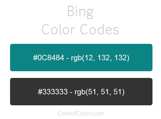 Bing Teal Logo - Bing Colors - Hex and RGB Color Codes