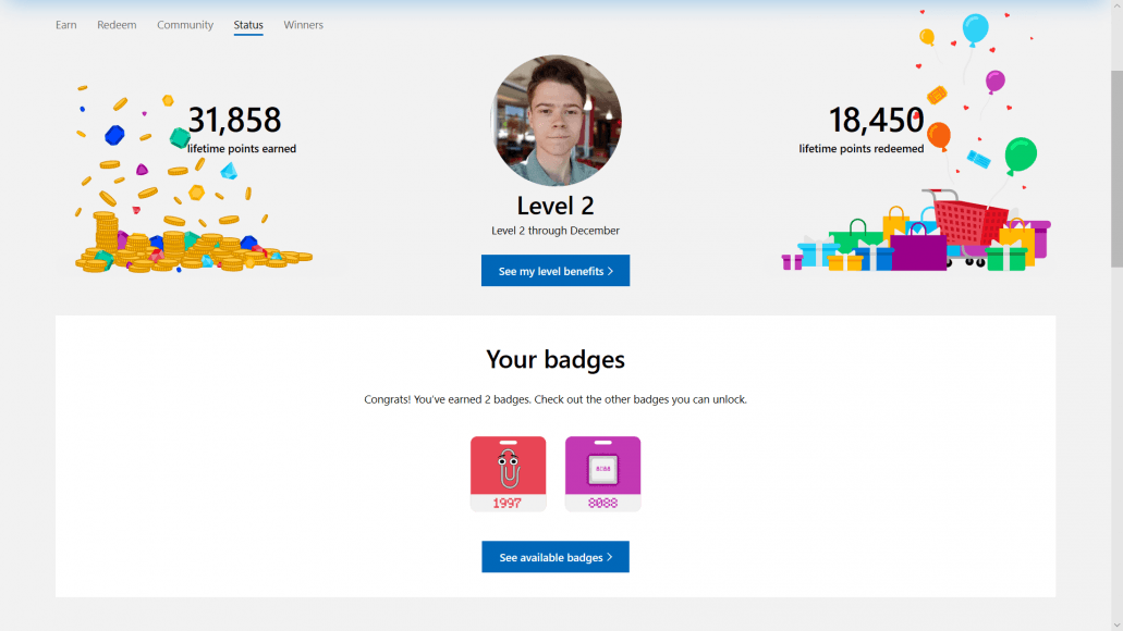 Microsoft Rewards Logo - Microsoft Rewards begins to roll out Badges, a new gamification ...