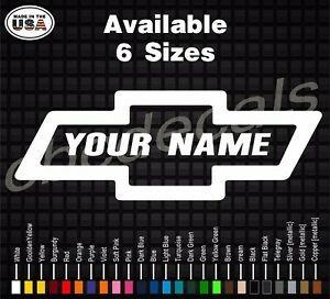 Custom Chevy Logo - Chevy bowtie custom text Diesel Decal chevy Truck Stickers your name ...