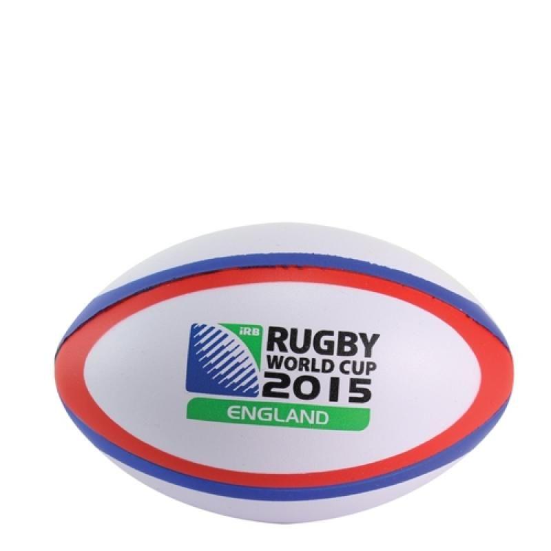 Red and Blue Ball Logo - Promotional Mini Rugby Balls Stress shape Dual Colour White Red