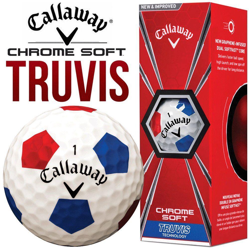 Red and Blue Ball Logo - Callaway 2018 Chrome Soft Truvis Golf Balls X 3 BALL PACK - WHITE ...