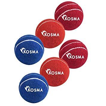 Red and Blue Ball Logo - Kosma Tennis Ball Cricket ball - Pack of 6Pc | Cricket Practice Ball ...