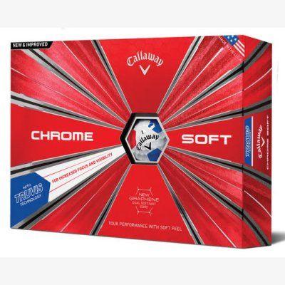 Red and Blue Ball Logo - Callaway Chrome Soft Truvis Golf Ball 2018 White/Blue/Red