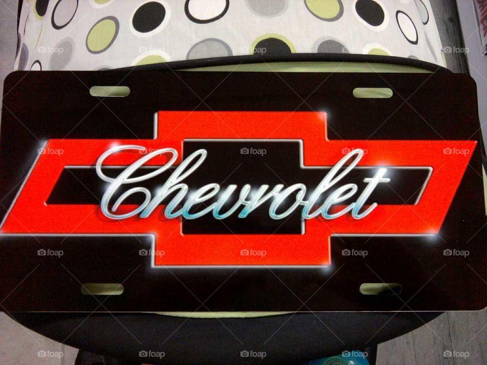 Custom Chevy Logo - Foap.com: Chevy logo on a custom license plate. stock photo by smlouder