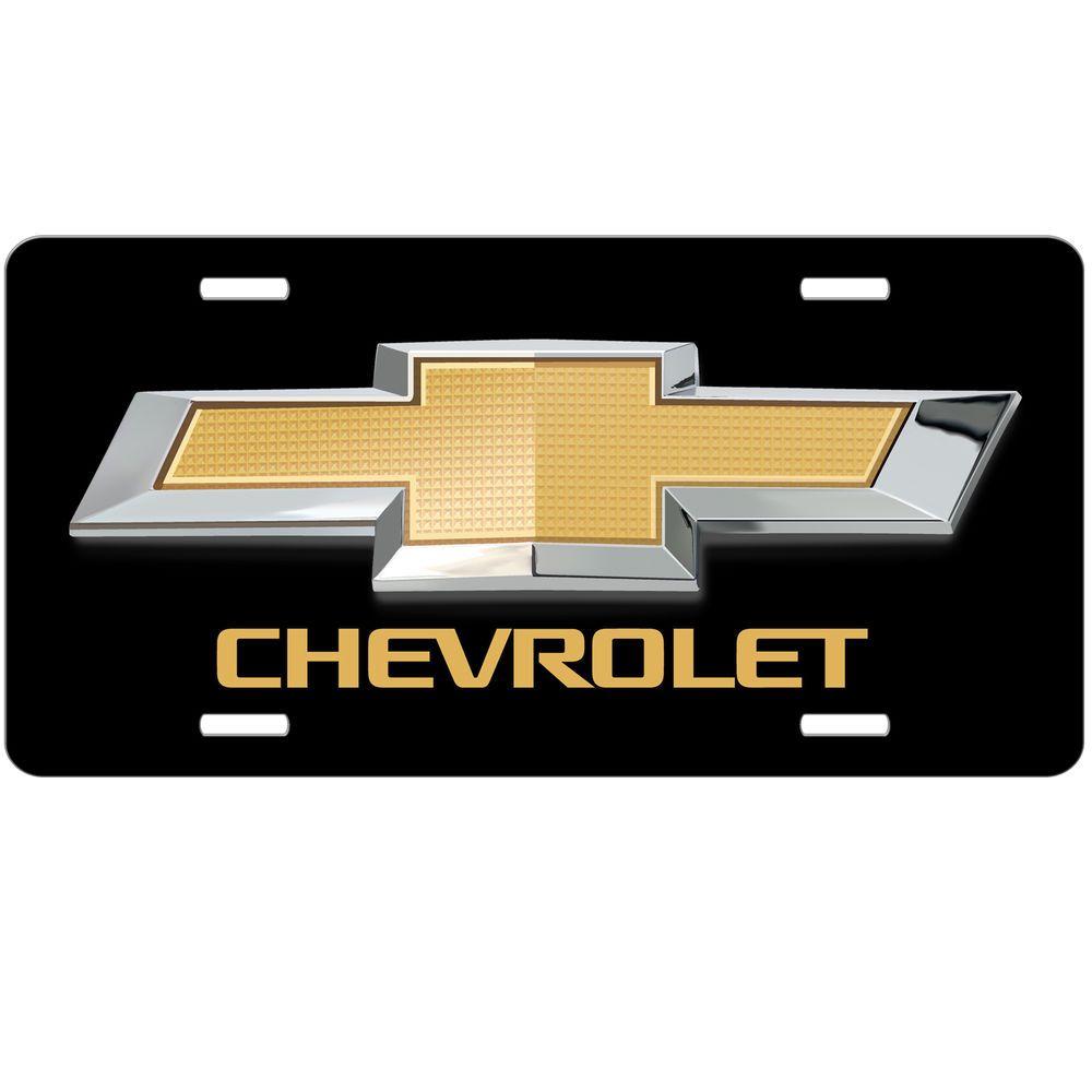 Custom Chevy Logo - LICENSE PLATE Chevy Bowtie Black Car Truck Van Chevrolet Custom Car ...