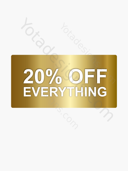 Gold Off White Logo - Sale 20% off white text with gold background | Graphic design – free ...