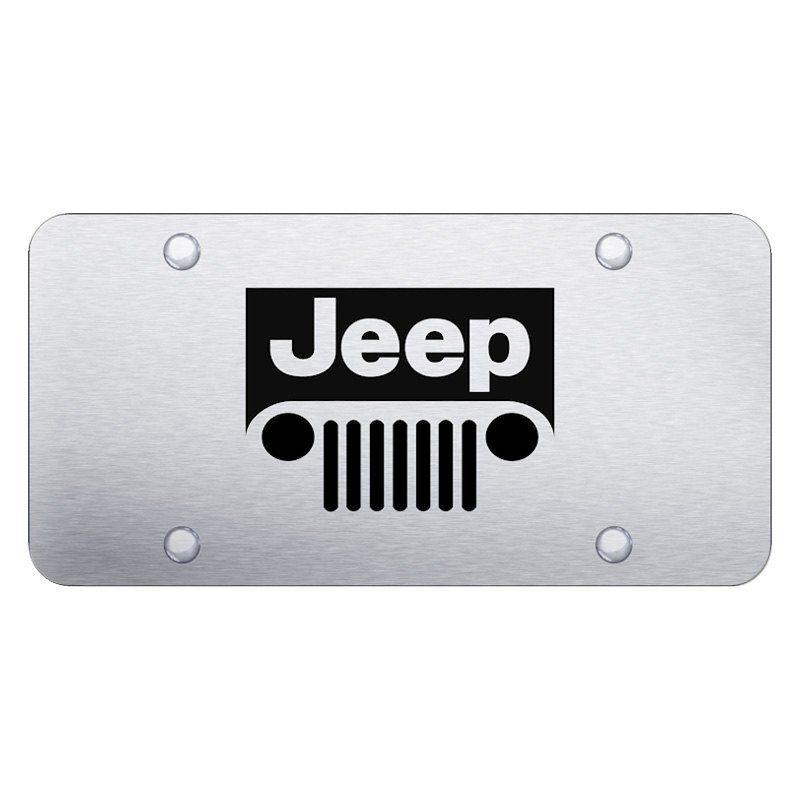 Jeep Grill Logo - Autogold® PL.JEEG.ES License Plate with Laser Etched Jeep