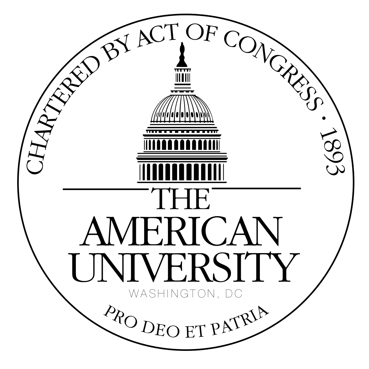 Black and White University of Washington Logo - American University