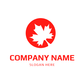 Red Maple Leaf Red Circle Logo - Free Maple Leaf Logo Designs | DesignEvo Logo Maker