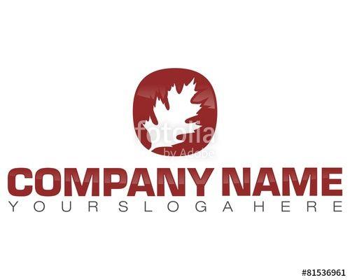 Red Maple Leaf Red Circle Logo - leaf dried leaves red circle logo image vector