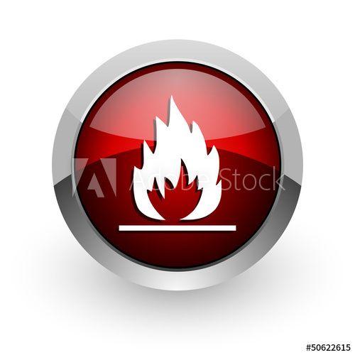 Red Maple Leaf Red Circle Logo - flames red circle web glossy icon - Buy this stock illustration and ...