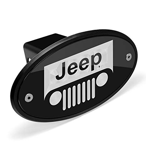 Jeep Grill Logo - Amazon.com: Jeep Grill Logo Black Metal Plate 2 inch Tow Hitch Cover ...