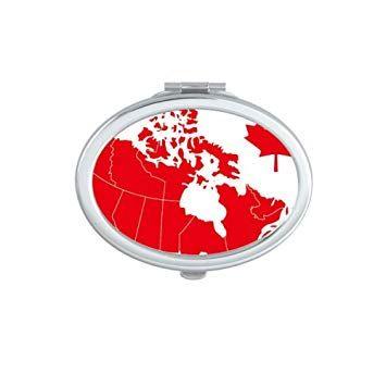 Red Maple Leaf Red Circle Logo - Amazon.com: Red Maple Leaf Symbol Canada Country Map Oval Compact ...