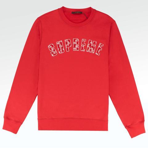 Louis Vuitton Supreme Shirts Logo - Supreme x Louis Vuitton Arc Logo Red Sweatshirt – Crepslocker