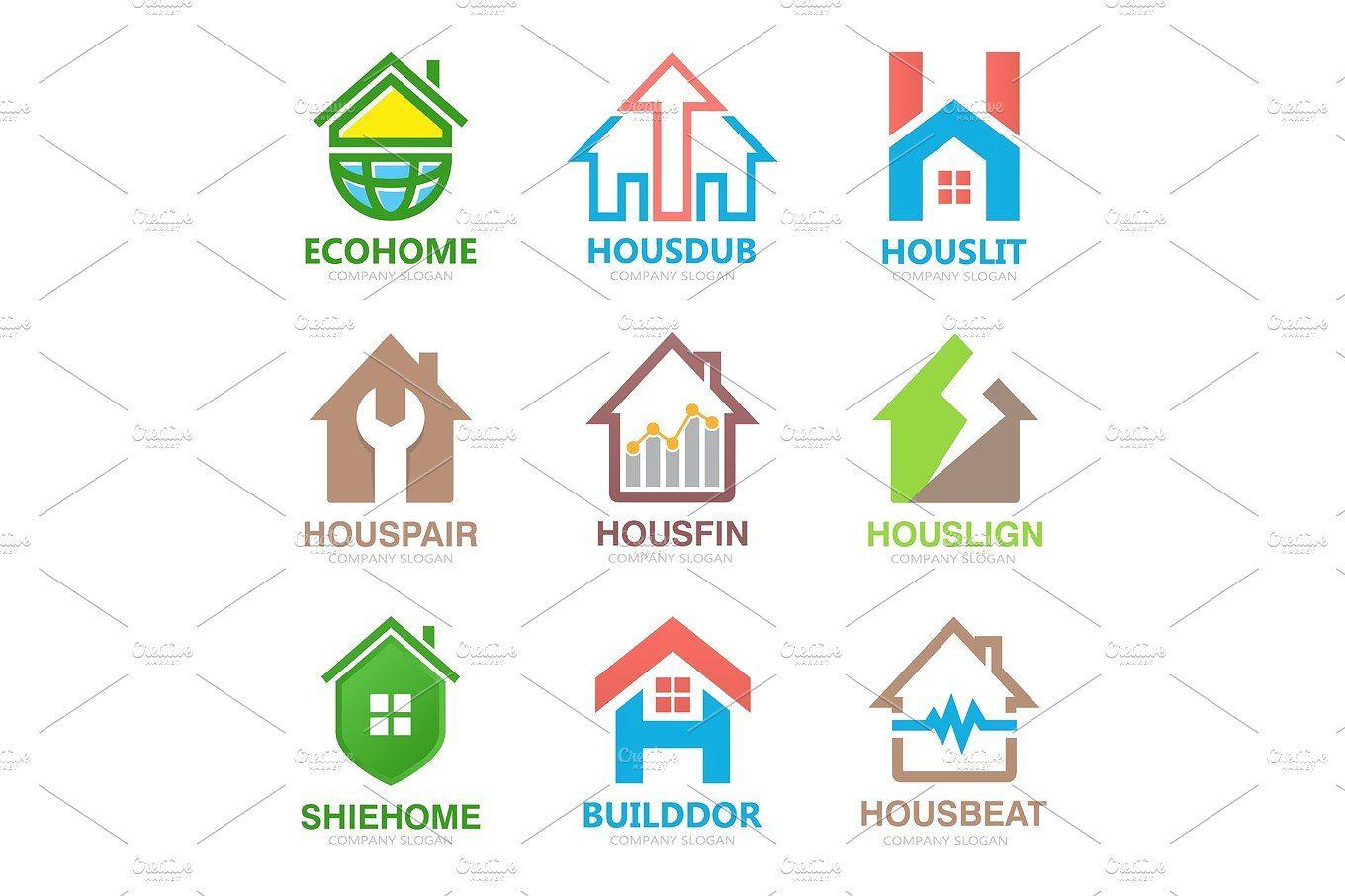 Home Logo - Set of house logo design template. House logo. Home logo. Real ...