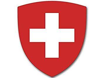 Swiss Car Logo - American Vinyl Switzerland Crest Shield Shaped Sticker Swiss logo