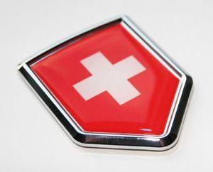 Swiss Car Logo - Switzerland Swiss Decal Flag Car Chrome Emblem Sticker