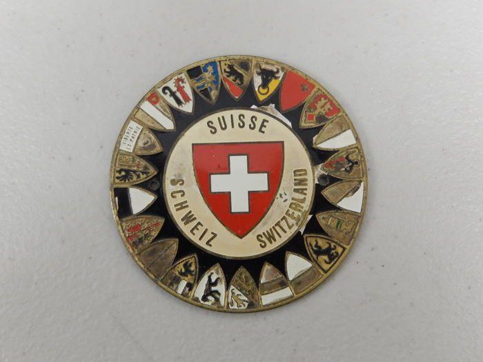 Swiss Car Logo - Very Nice Original Brass and Paint Swiss Switzerland Car Badge Auto ...